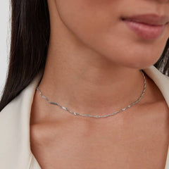 Vioraia Mila Twist Silver Chain Necklace