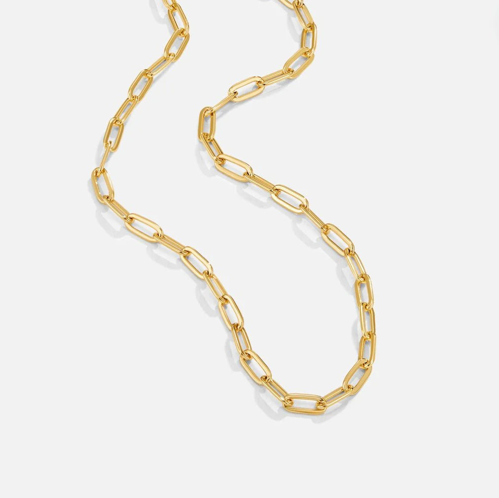 Vioraia 18K Gold Paperclip Charm Necklace