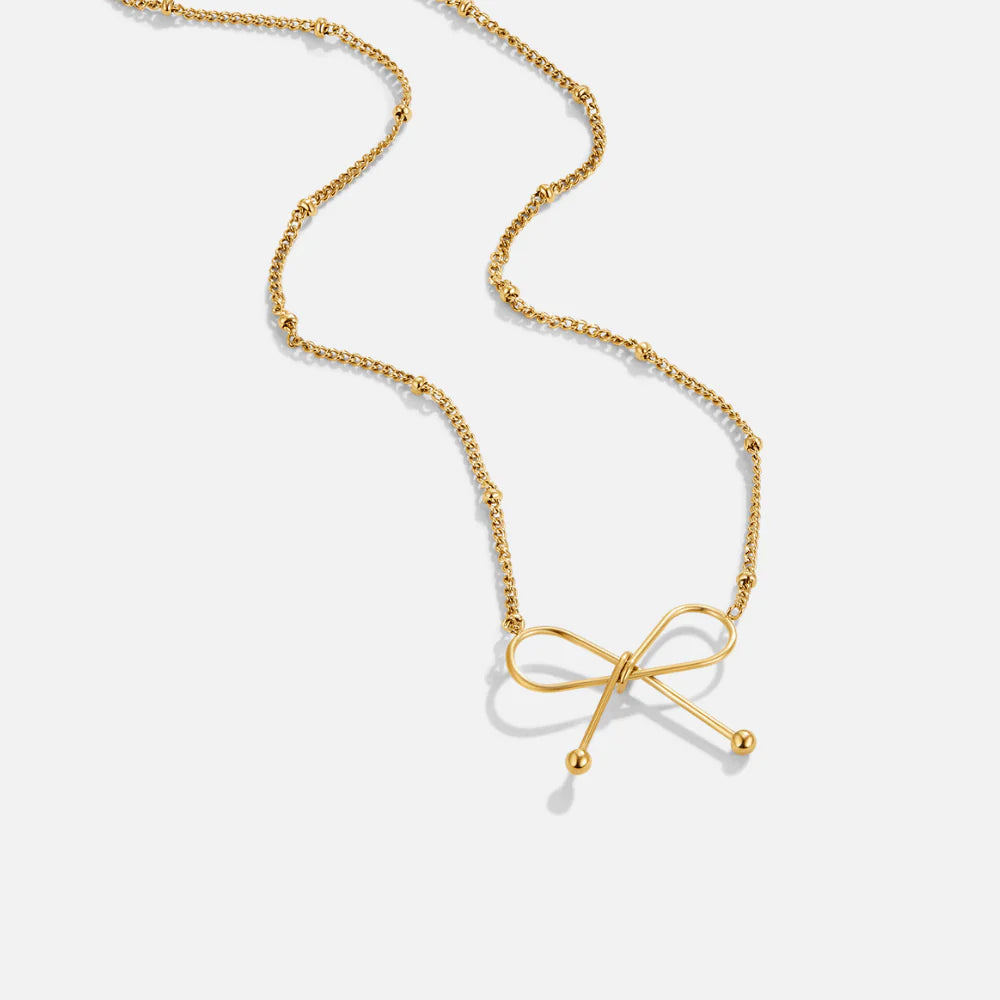Vioraia Anika Gold Bow Necklace