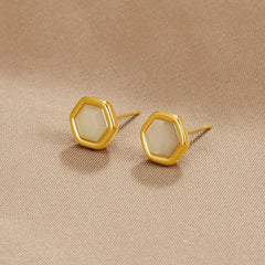 Vioraia Eva Moonstone Stud Earrings