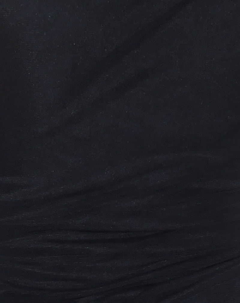 Masita Asymmetric Mini Dress in Black