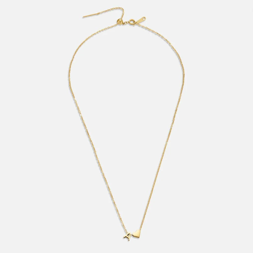 Vioraia Forever Love & Letter Gold Necklace