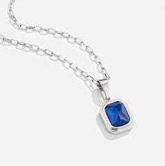 Vioraia Ocean Blue Pendant Silver Necklace