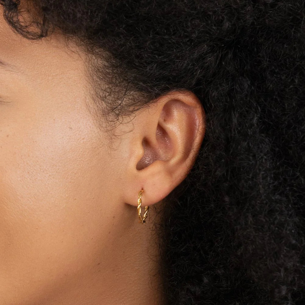 Vioraia Maria Twisted Semi Hoop Earrings