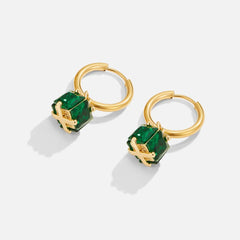 Vioraia Emerald Cube Earrings