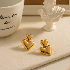 Vioraia Amara Double Heart Earrings