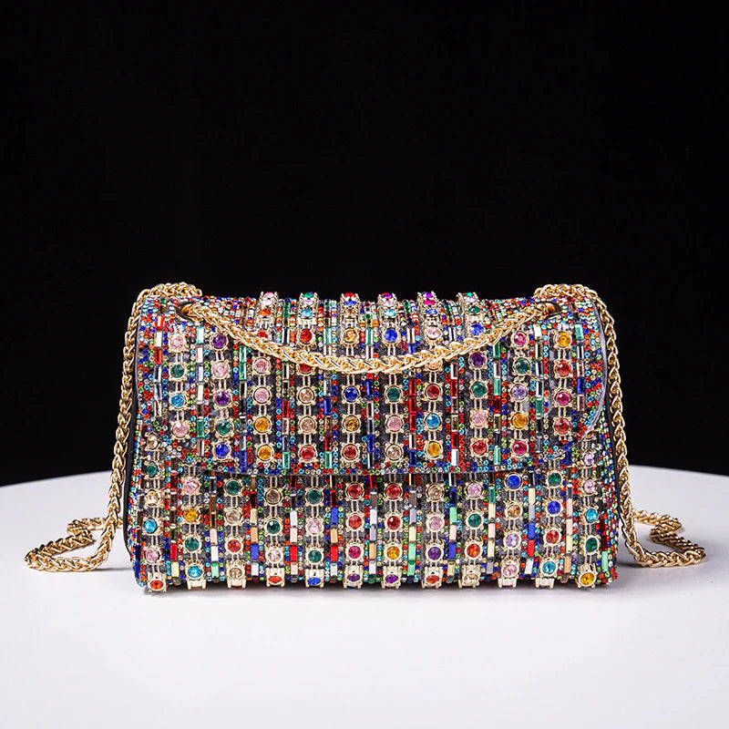 Vioraia Kristi Diamond Chain Crossbody Bag