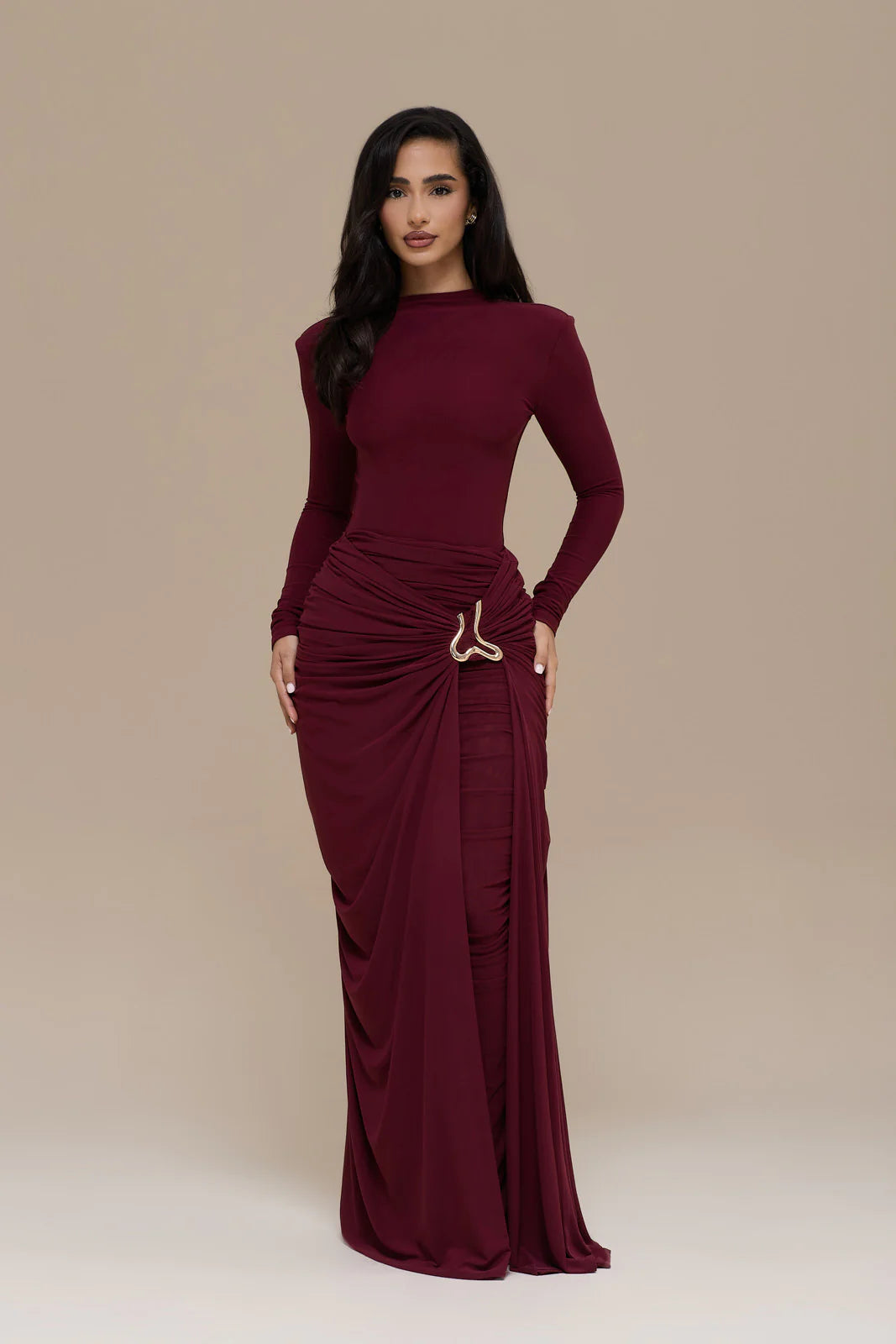 GIA MAXI SKIRT | WINE