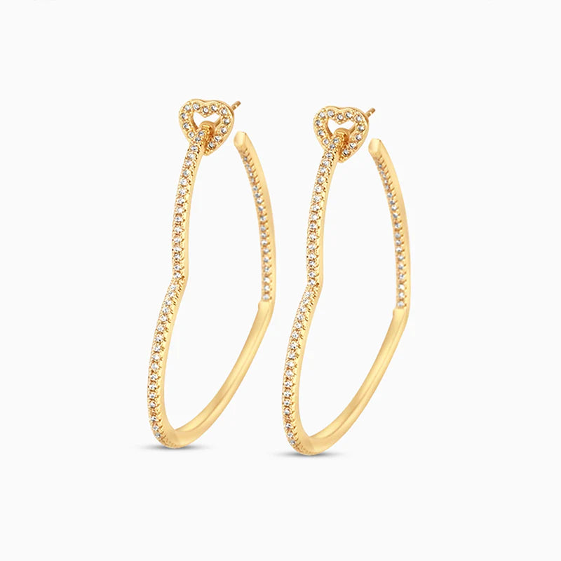 Vioraia Sparkling Love Hoop Earrings