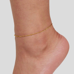 Vioraia Mira Beaded Gold Anklet