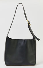 Vioraia Leanora Bag - Gold Buckle Tote Bag in Black