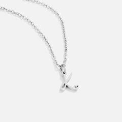 Vioraia Silver Letter Heart Necklace