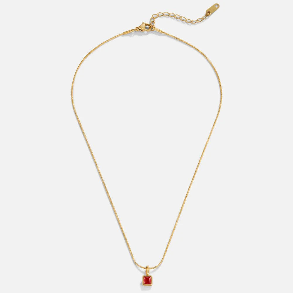 Vioraia Square Pendant Birthstone Necklace