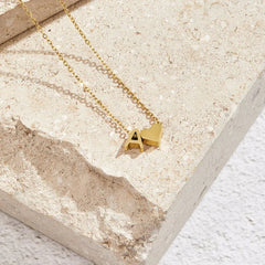 Vioraia Forever Love & Letter Gold Necklace