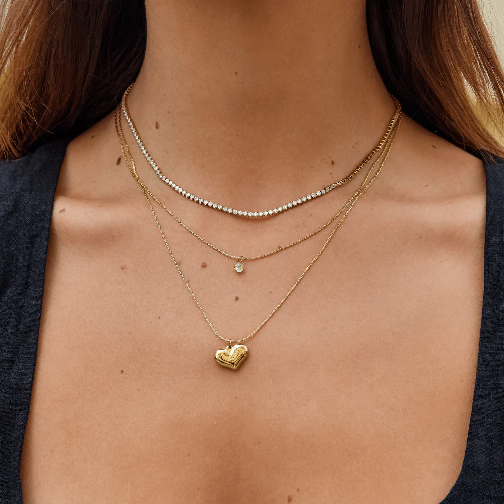 Vioraia Amari Layered Heart Pendant Necklace