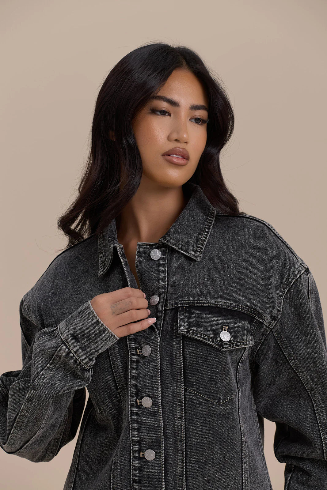 ALIX RELAXED FIT JACKET | DARK WASH DENIM