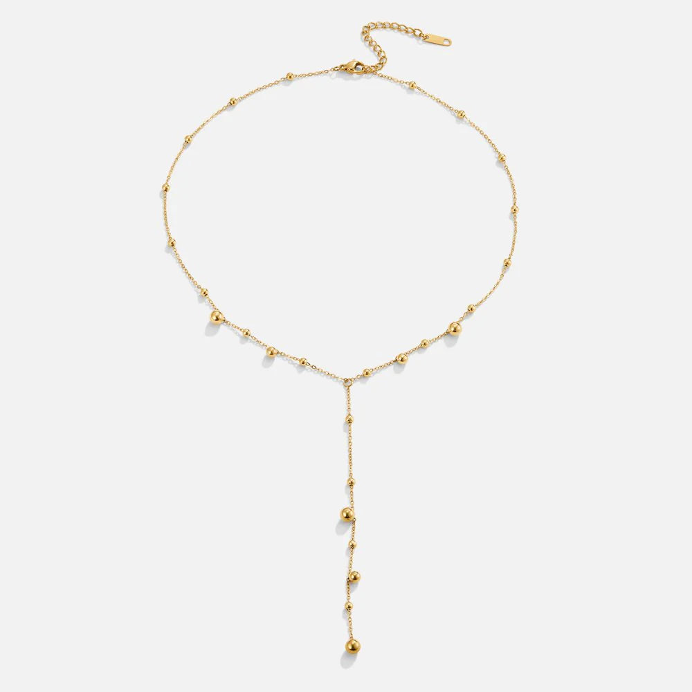 Vioraia Lovi Gold Beads Tassel Necklace