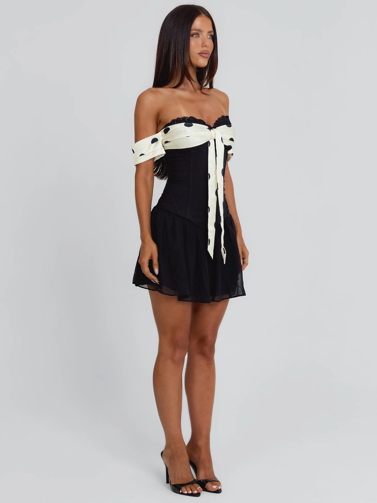 Lucy's PRESLEY MINI DRESS BLACK POLKA DOT