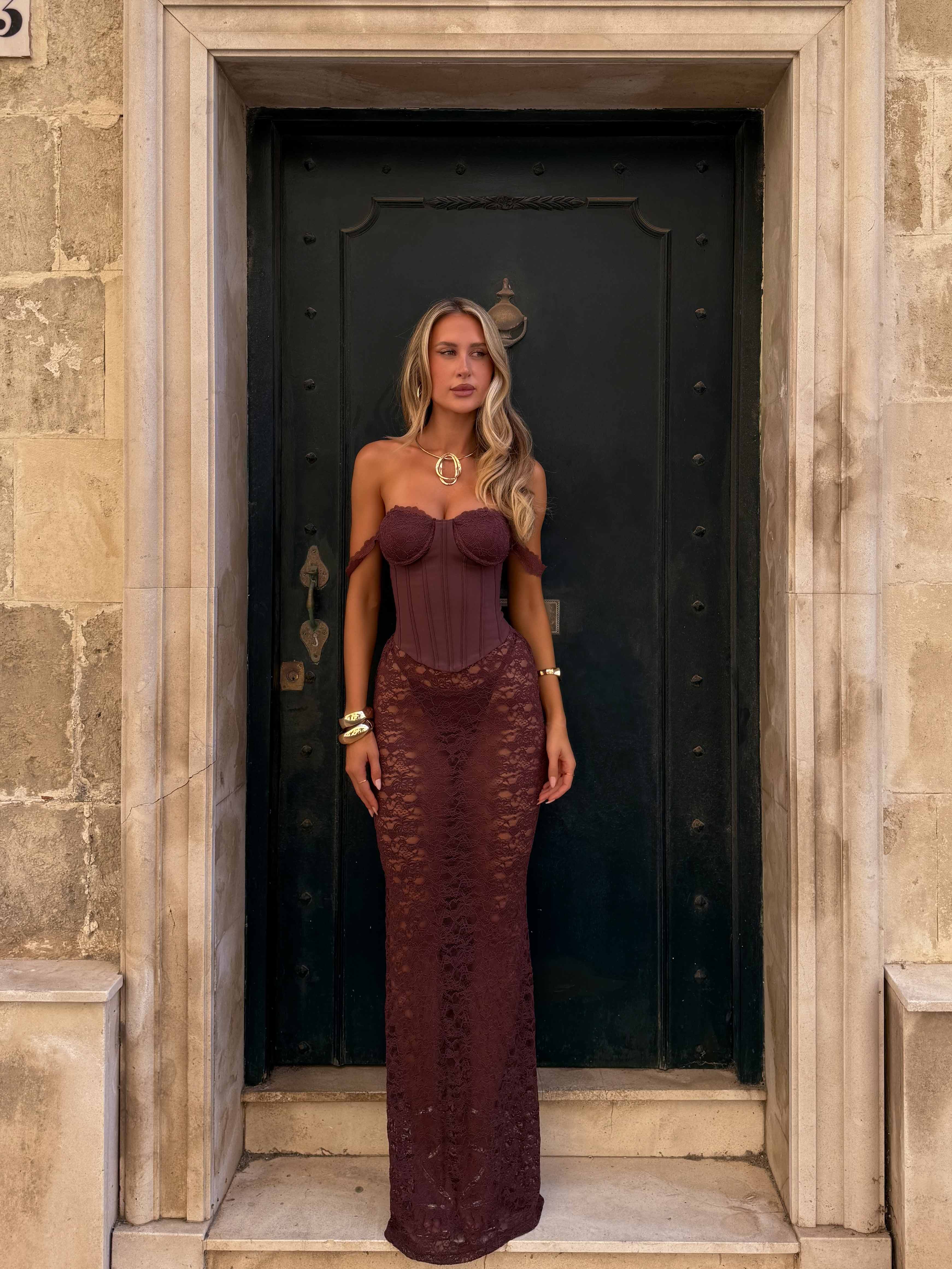 Lucy's ZANA MAXI DRESS DARK MAUVE