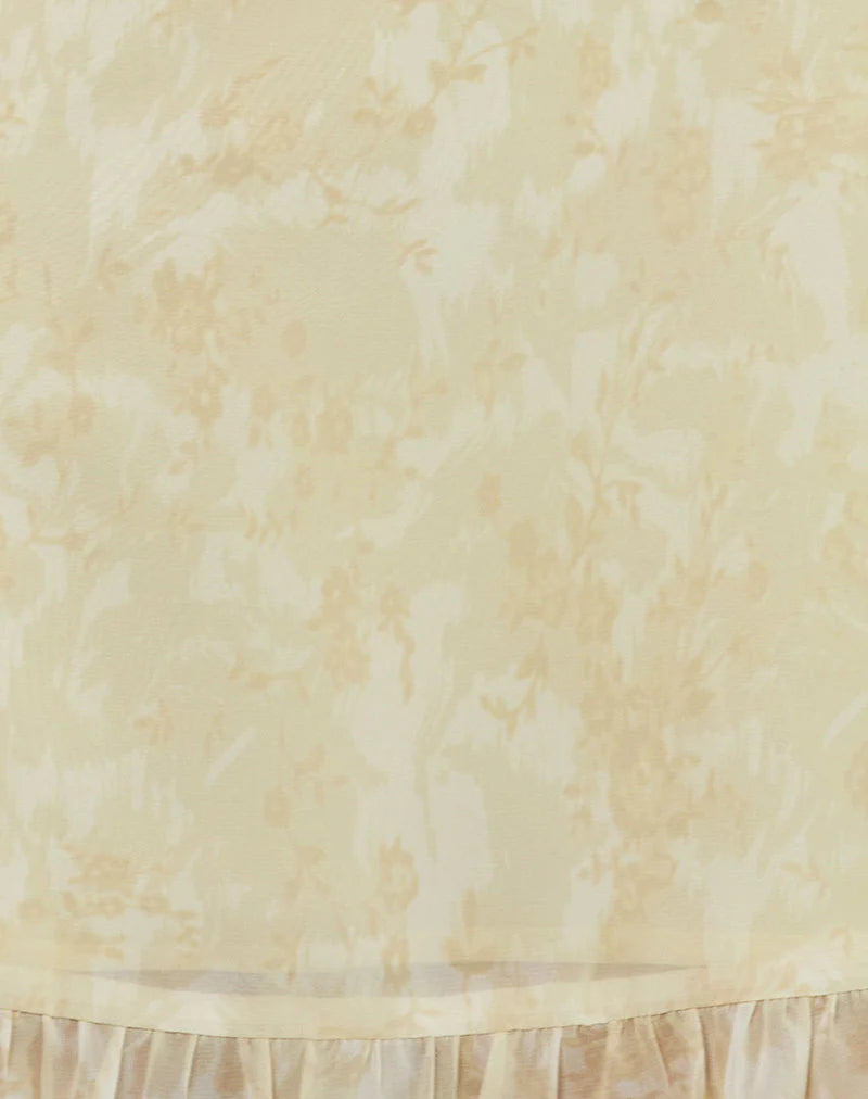 Liuka Mini Dress in Smudge Floral Yellow