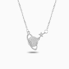 Vioraia Sparkling Saturn Necklace