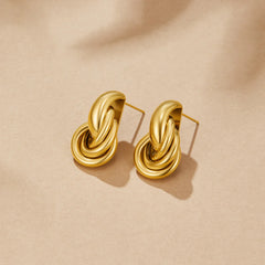 Vioraia Sofia Twisted Gold Hoop Earrings