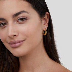 Vioraia Golden Mia Croissant Hoop Earrings