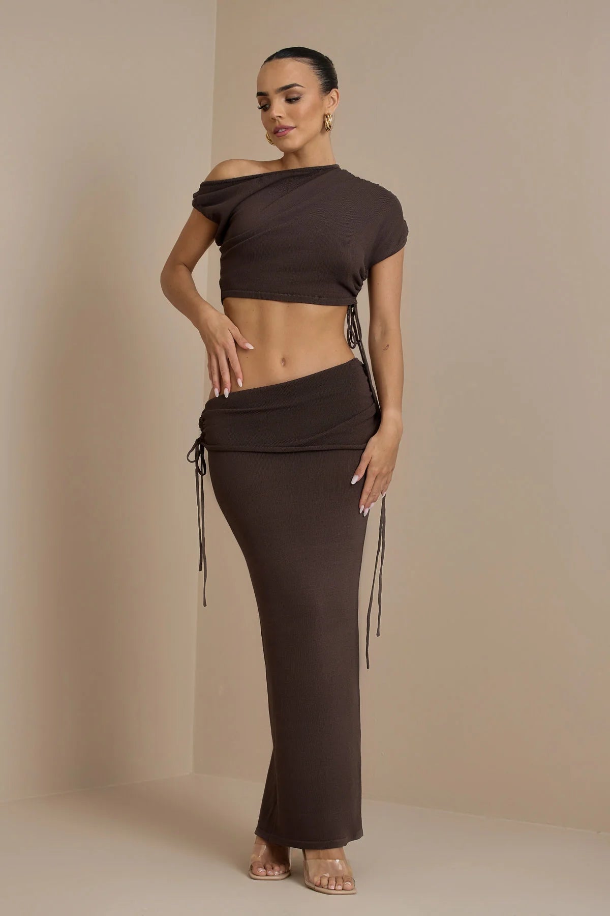 YRIS KNIT CO-ORD | CHOCOLATE