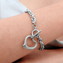 Vioraia Vintage Toggle Clasp Heart Jewelry Set