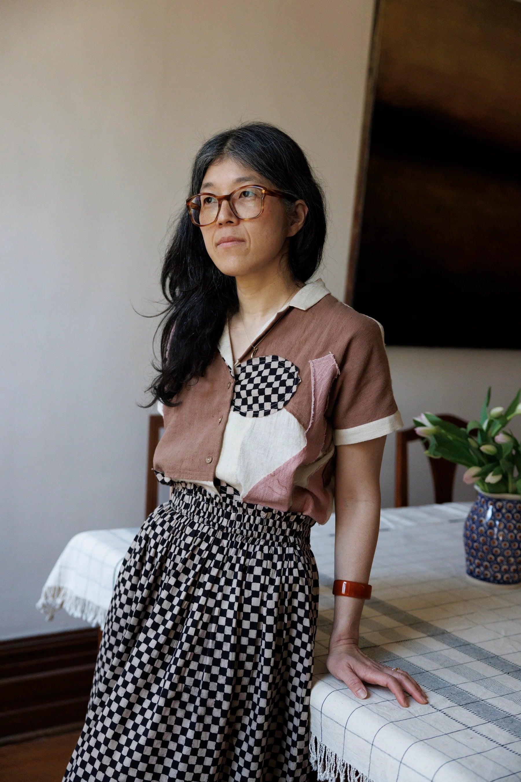 Block Printed Black Skirt