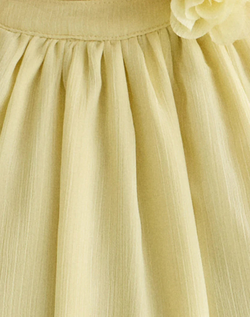 Margaux Mini Dress in Chiffon Lemon