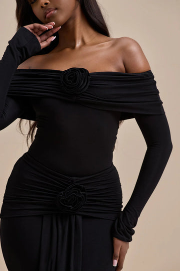 BELLE ROSE BODYSUIT | BLACK - SALE