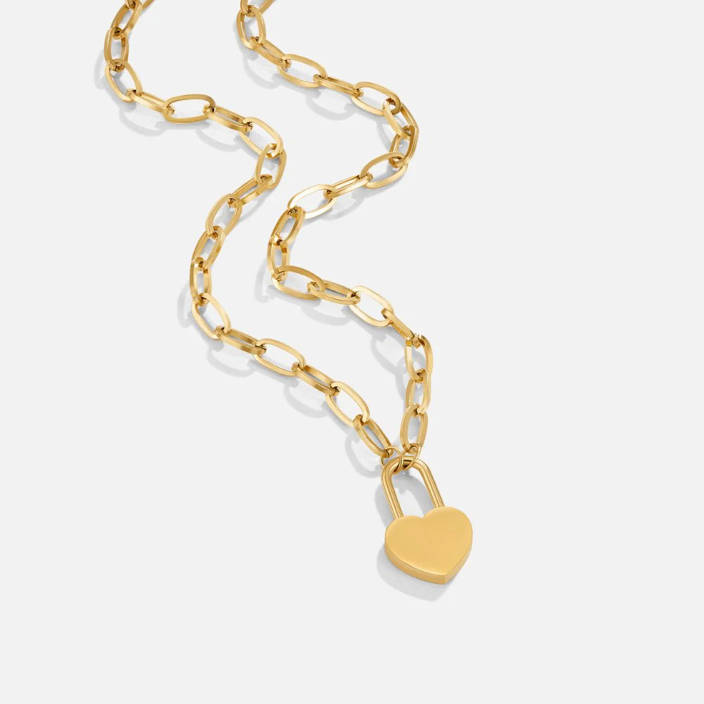 Vioraia Heart Lock Pendant Necklace