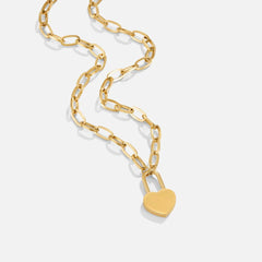Vioraia Heart Lock Pendant Necklace
