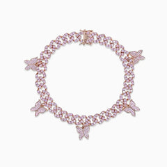 Vioraia Alluring Butterflies Cuban Anklet