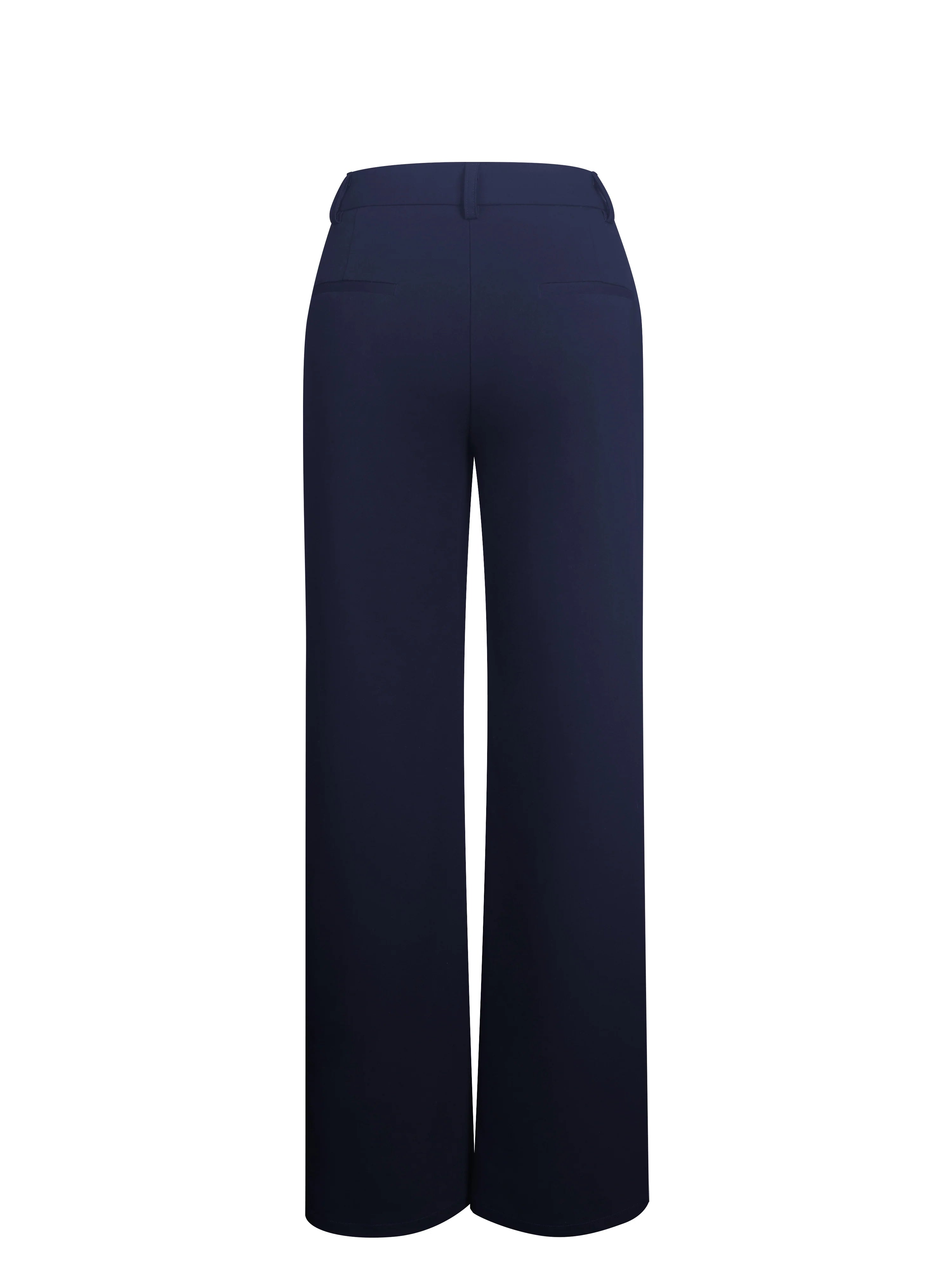 Yanin Navy Low-Rise Straight Leg Pants