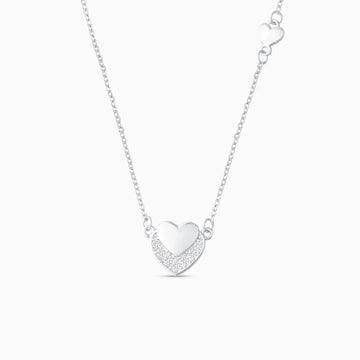 Vioraia Sparkling Heart in Heart Necklace