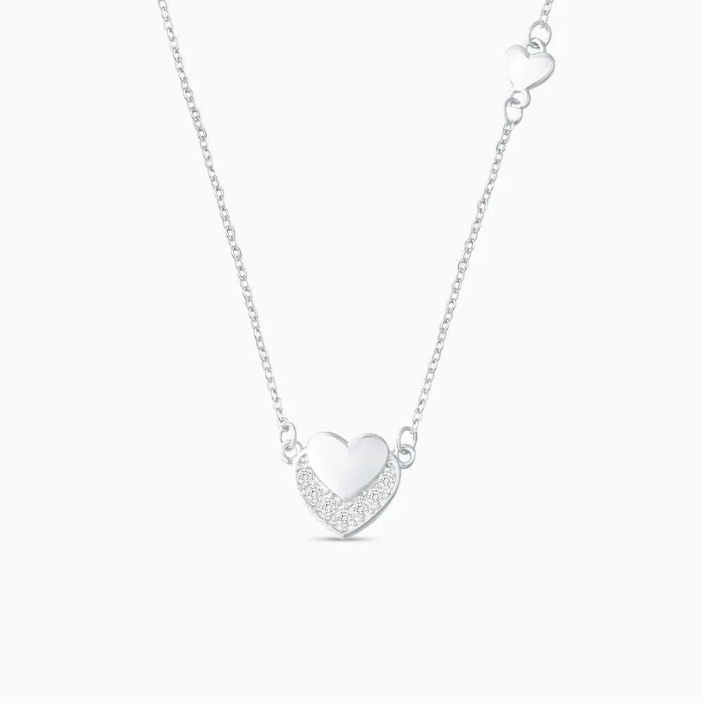 Vioraia Sparkling Heart in Heart Necklace