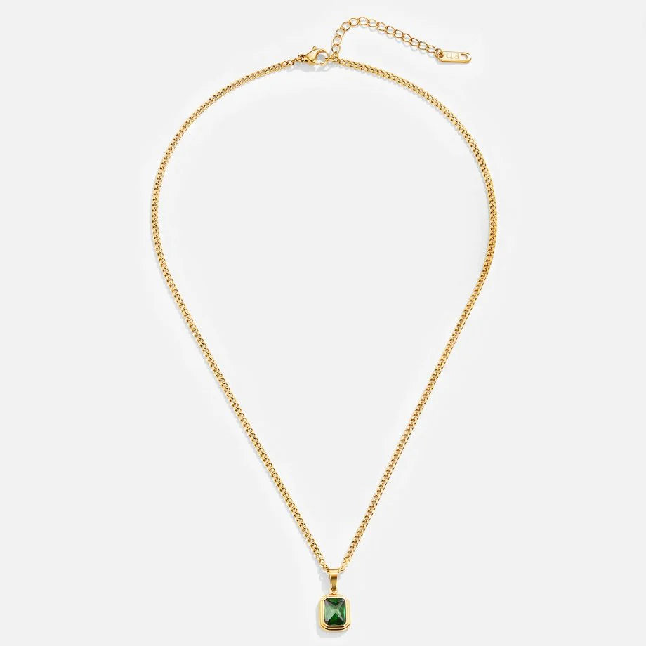 Vioraia Monet Green Crystal Pendant Necklace