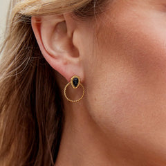 Vioraia Tori Black Stone Earrings