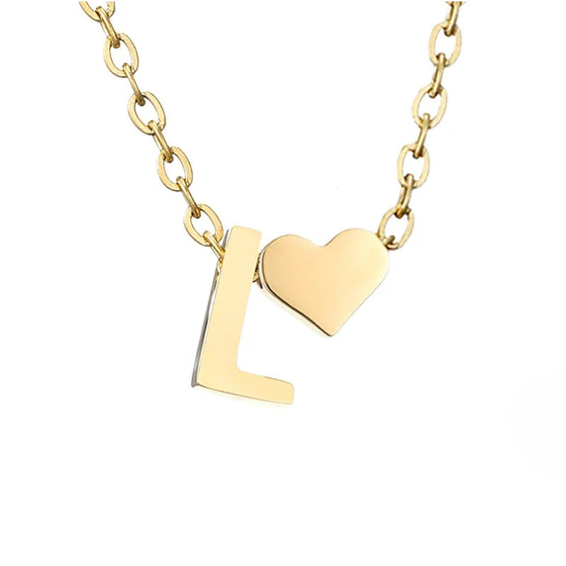 Vioraia Forever Love & Letter Gold Necklace