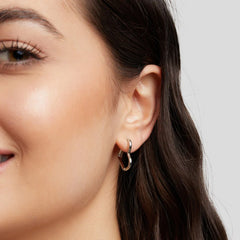 Vioraia Heart Silver Hoops