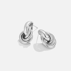 Vioraia Sofia Twisted Silver Hoop Earrings