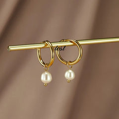 Vioraia Freshwater Pearl Bella Hoop Earrings