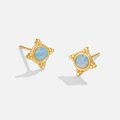 Vioraia Vintage Blue Opal Stud Earrings