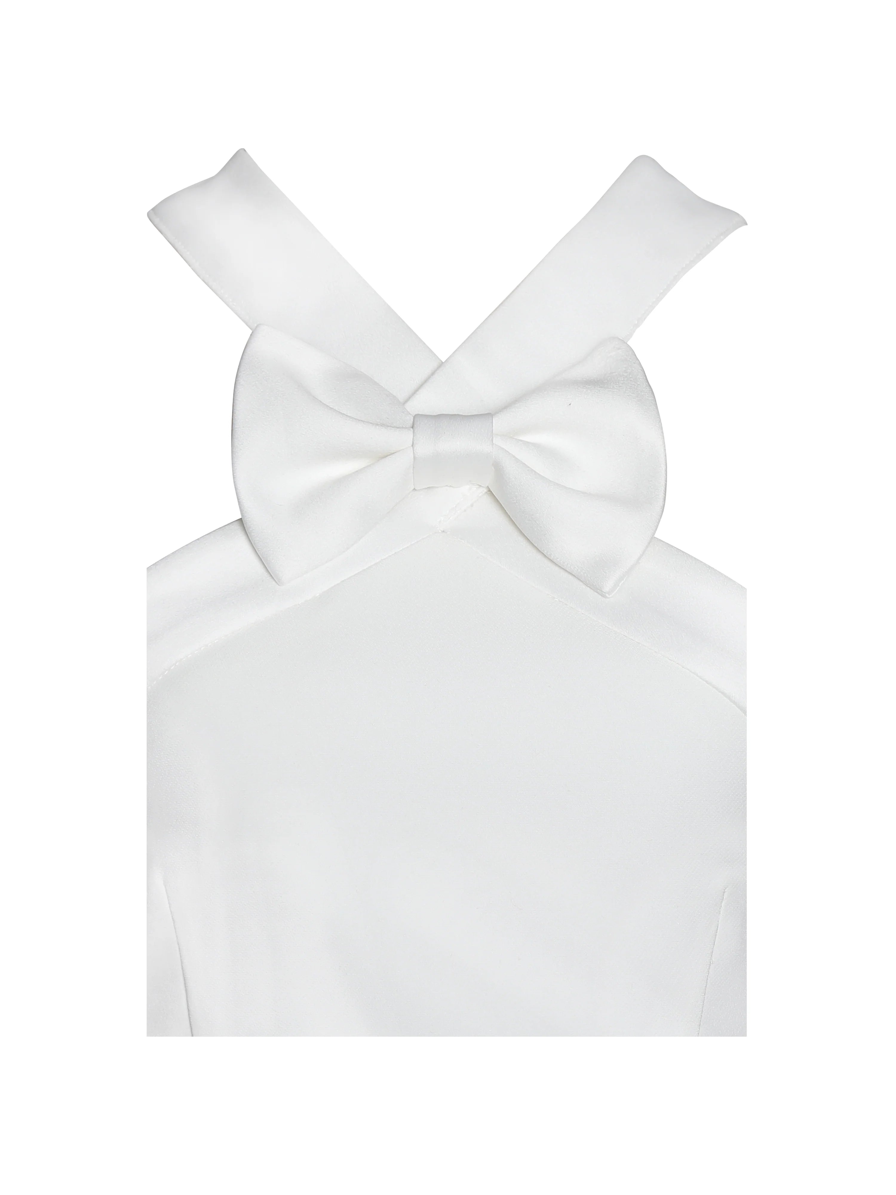 Barbra White Cross Straps Bodycon Mini Dress with Bubble Hem