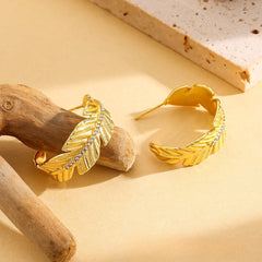 Vioraia Feather Crest Earrings