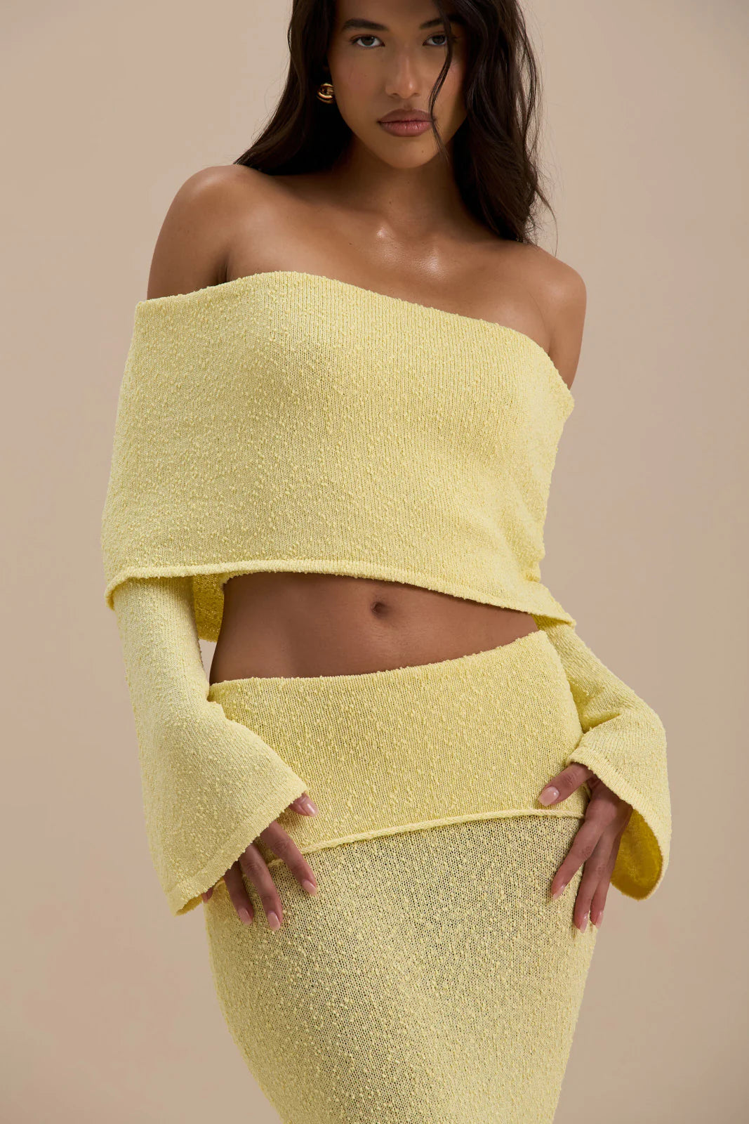 YASMIN BOUCLE KNIT CO-ORD | LEMON