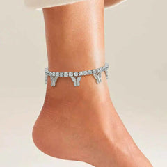 Vioraia Sparkling Butterflies Tennis Anklet