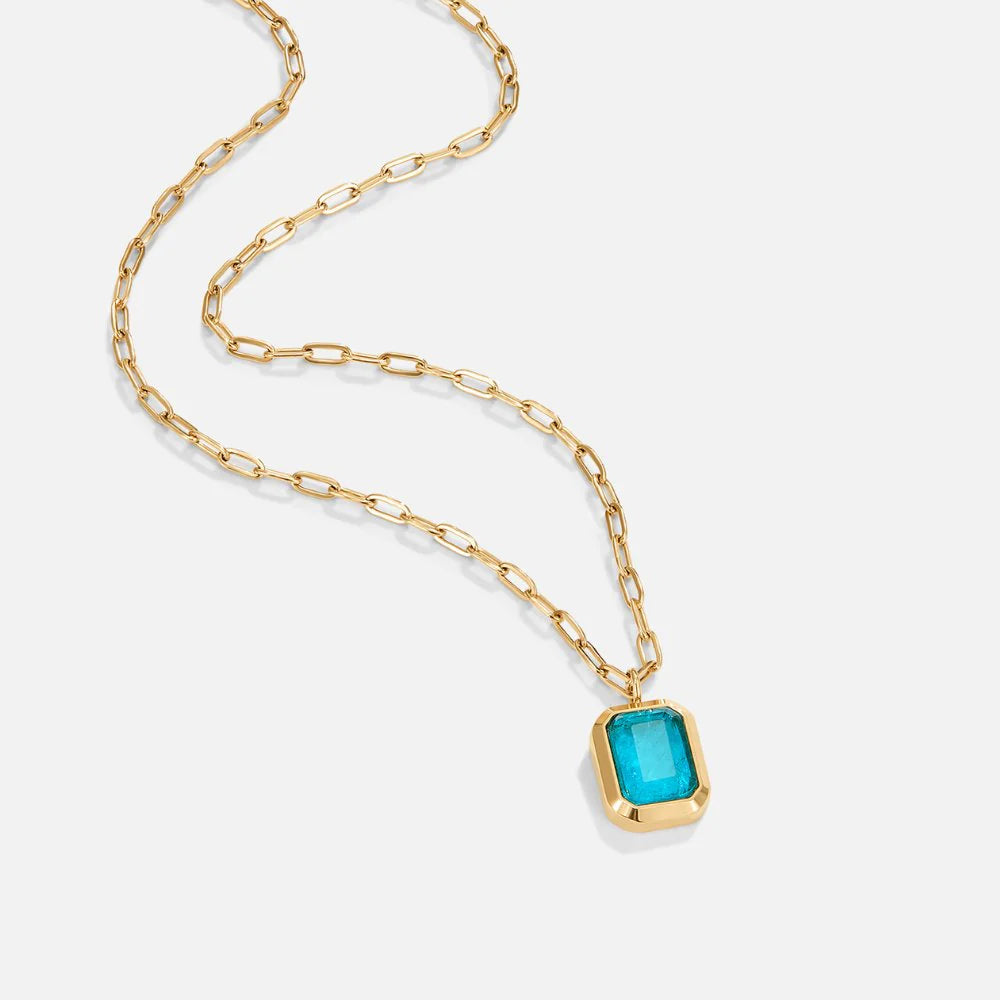 Vioraia Teal Green Crystal Necklace